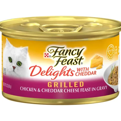 Hot Fancy Feast Delights Grilled Chicken & Cheddar Cheese Feast Wet Cat Food